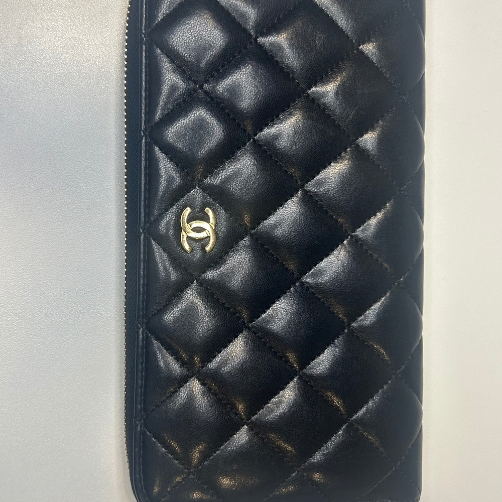 Chanel Lambskin Zip Wallet